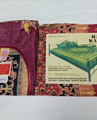 Batik Fitted Bedsheet King Size, 4 Pillows,2Bolsters